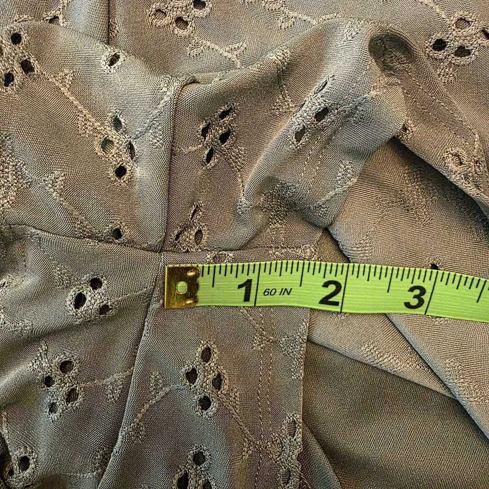 Heart And Heels Eyelet Dress Jumper Juniors M Sage Green Boho Casual Embroidered - Picture 5 of 13